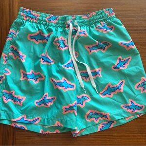 Chubbies Teal hammerhead swim trunks 5.5” inseam L
